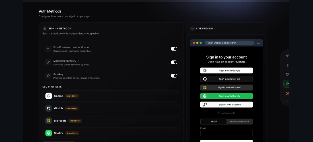 Hexclave authentication interface