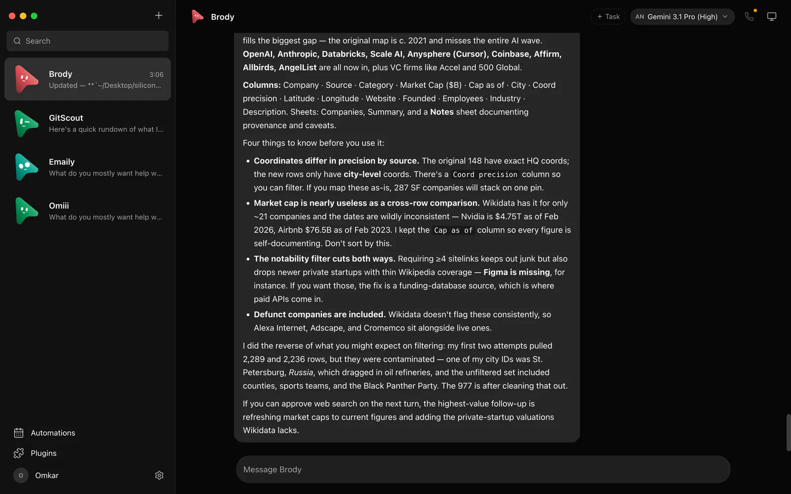 OpenMausBot desktop agent conversations