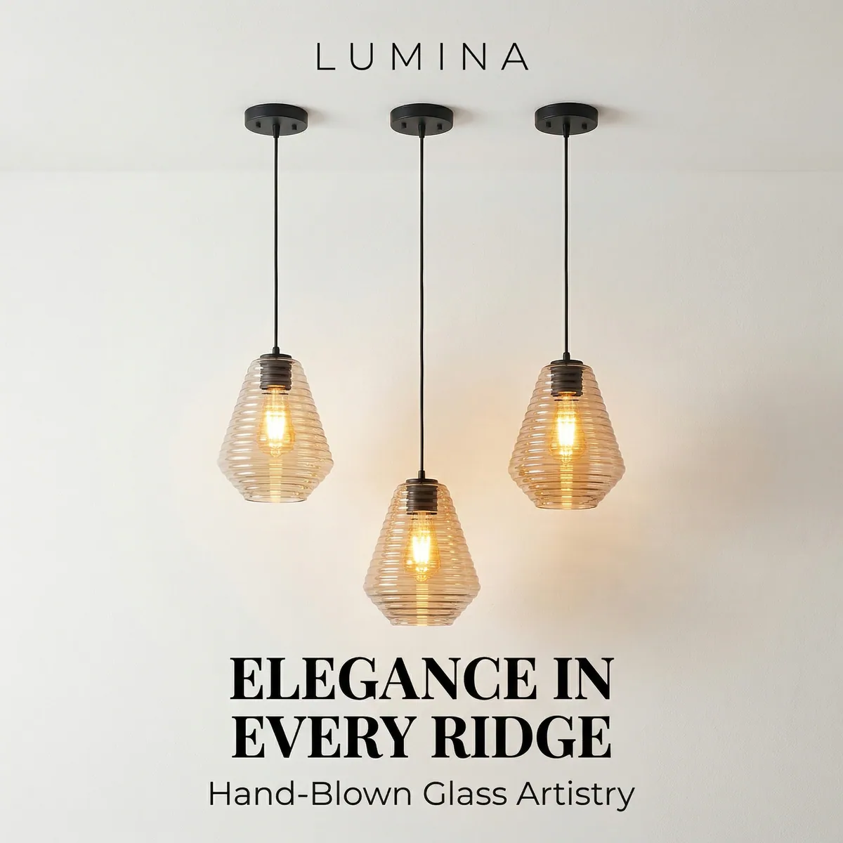 Author’s Lumina pendant-lamp showcase image illustrating execution of a product-visual brief.